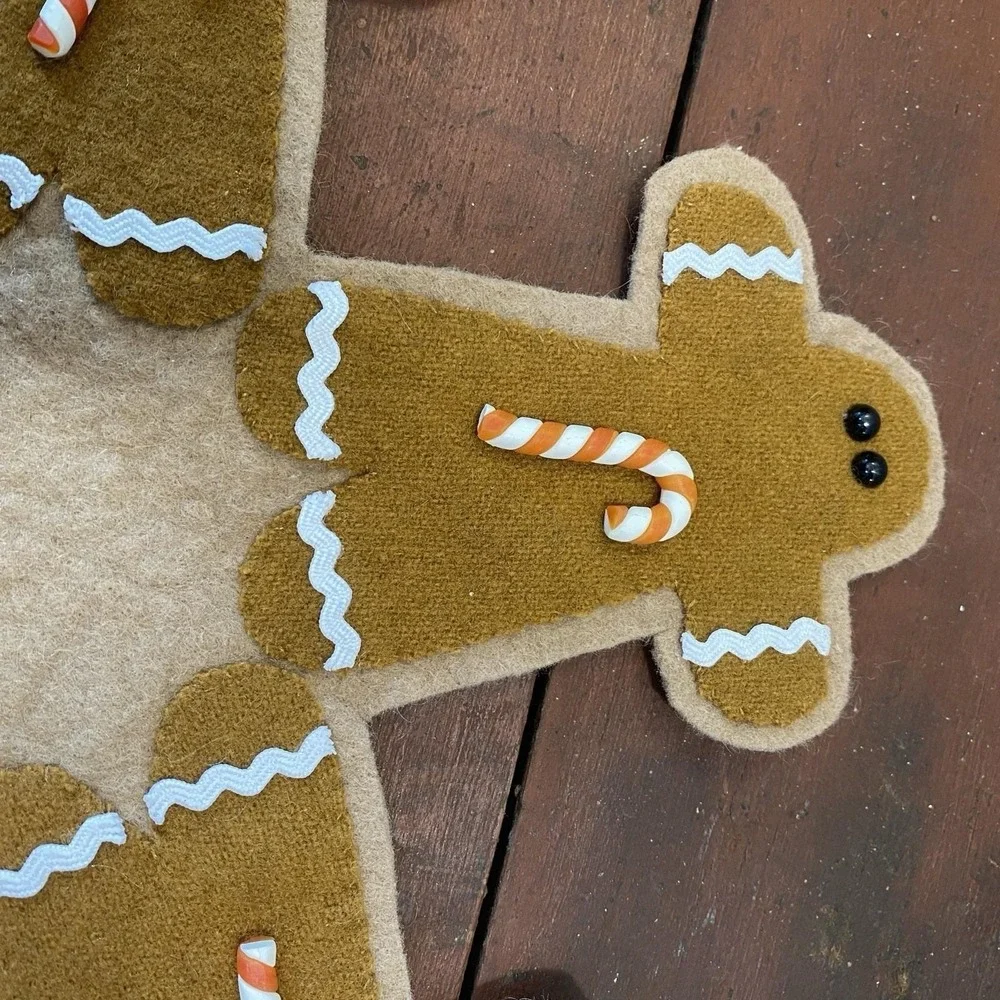Primitive Christmas GINGERBREAD MAN STAR‎ Table Candle Mat 10.5